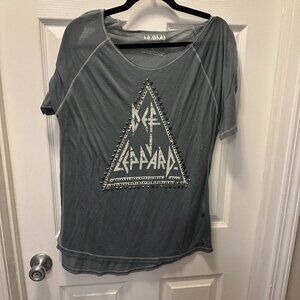 Lucky Brand - Def Leppard Gray Studded Graphic Tee - Rocker Chic!